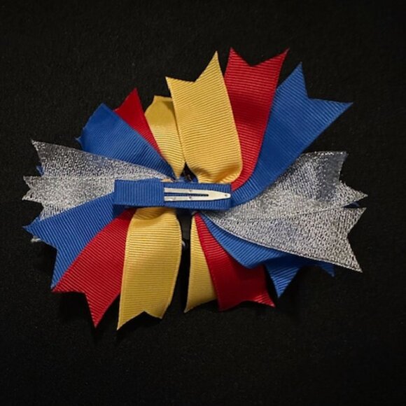 "KU" Bottle Cap Image Deluxe Bow - Picture 2 of 2